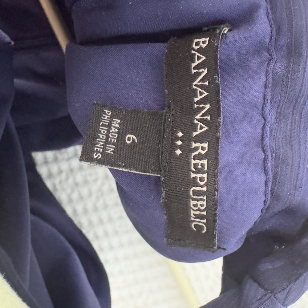 Banana Republic Navy Blue Halter Stripe Dress Size 6 - Picture 5 of 11